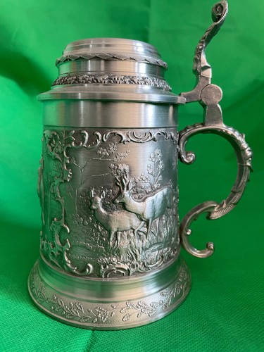 Zinn bierkrug mit - zinn-bierkrug, klappdeckel