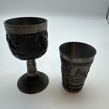 2x alter Zinnbecher Pokal