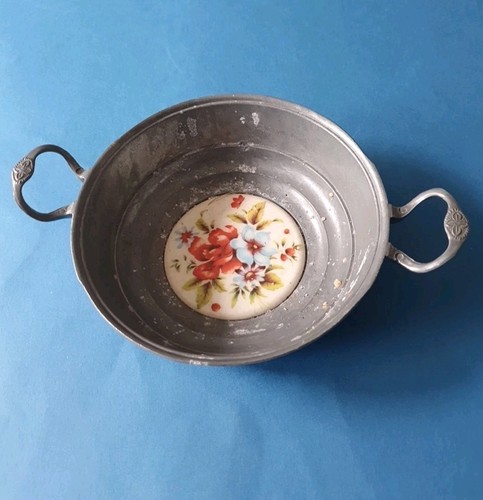 Zinn schüssel mit porzellan - schüssel,