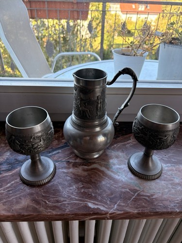 Zinn set krug mit - +, 2