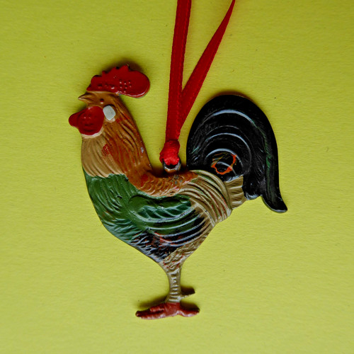 Zinn flachanhänger hahn - *,