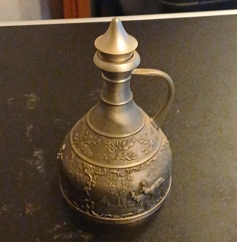 Zinnflasche kanne mit - henkel, &