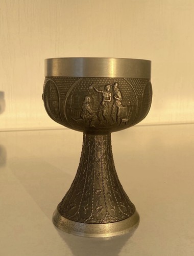 Vintage pewter goblet - , with