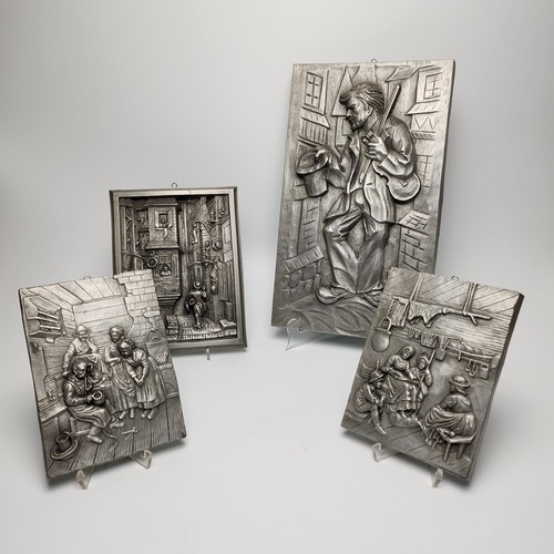Zinnrelief wandbilder vier - zinnrelief,