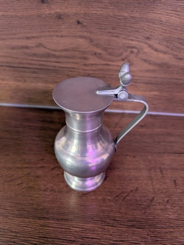 Zinn zinnkanne mit klappdeckel - zinnkanne,