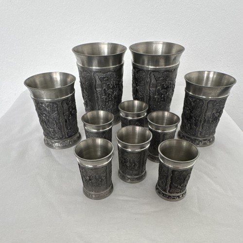 Zinnbecher 10er set - set, mit