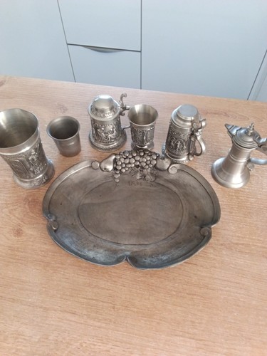 Konvolut zinnbecher mit - zinnbecher,