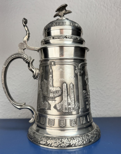 Zinn bierkrug einigkeit - bierkrug,