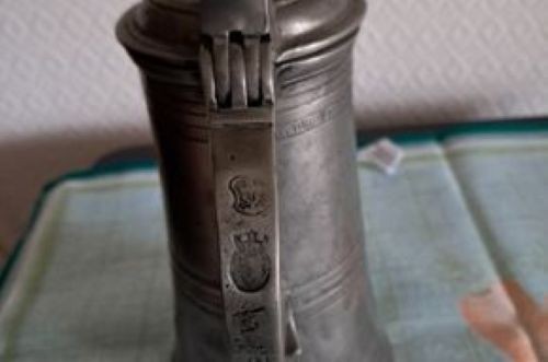 Zinnkrug mit deckel - ,