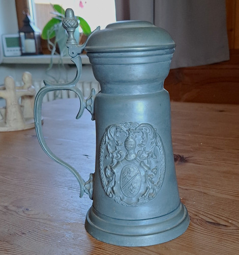 Zinnkrug mit deckel - mit,