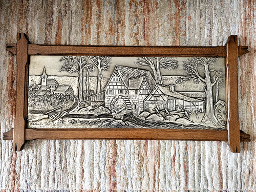 Antikes zinn wandbild - wandbild, 3d