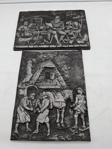 Zinnrelief konvolut groß - zinnrelief, 2x