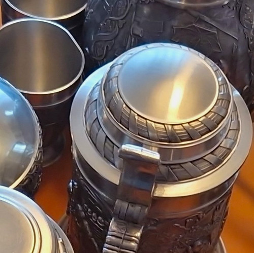 Zinnkrug humpen mit deckel - deckel, und