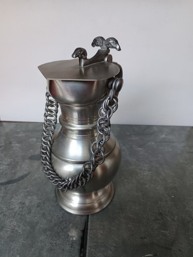 Alte zinnkanne mit deckel - , (