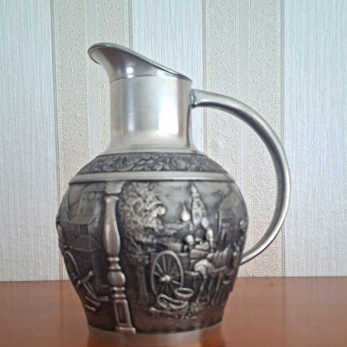 Zinnkrug mit henkel ausguss - &,